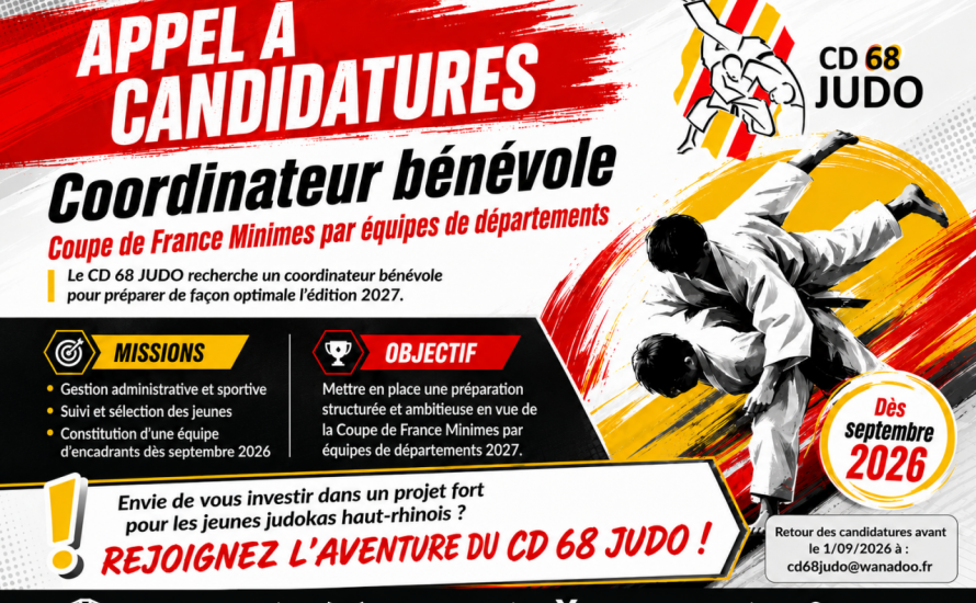 Appel à candidatures - Coordinateur bénévole Coupe de France Minimes par équipes de départements 2027