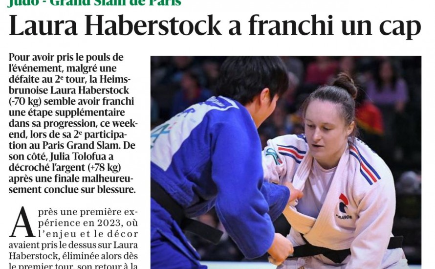 Paris Grand Slam 2026 : Laura Haberstock confirme sa progression au plus haut niveau